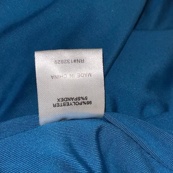 Remi x Revolve Blue Draped Ruched Maxi Skirt Size 2X | Lined High Slit Skirt - Picture 8 of 9